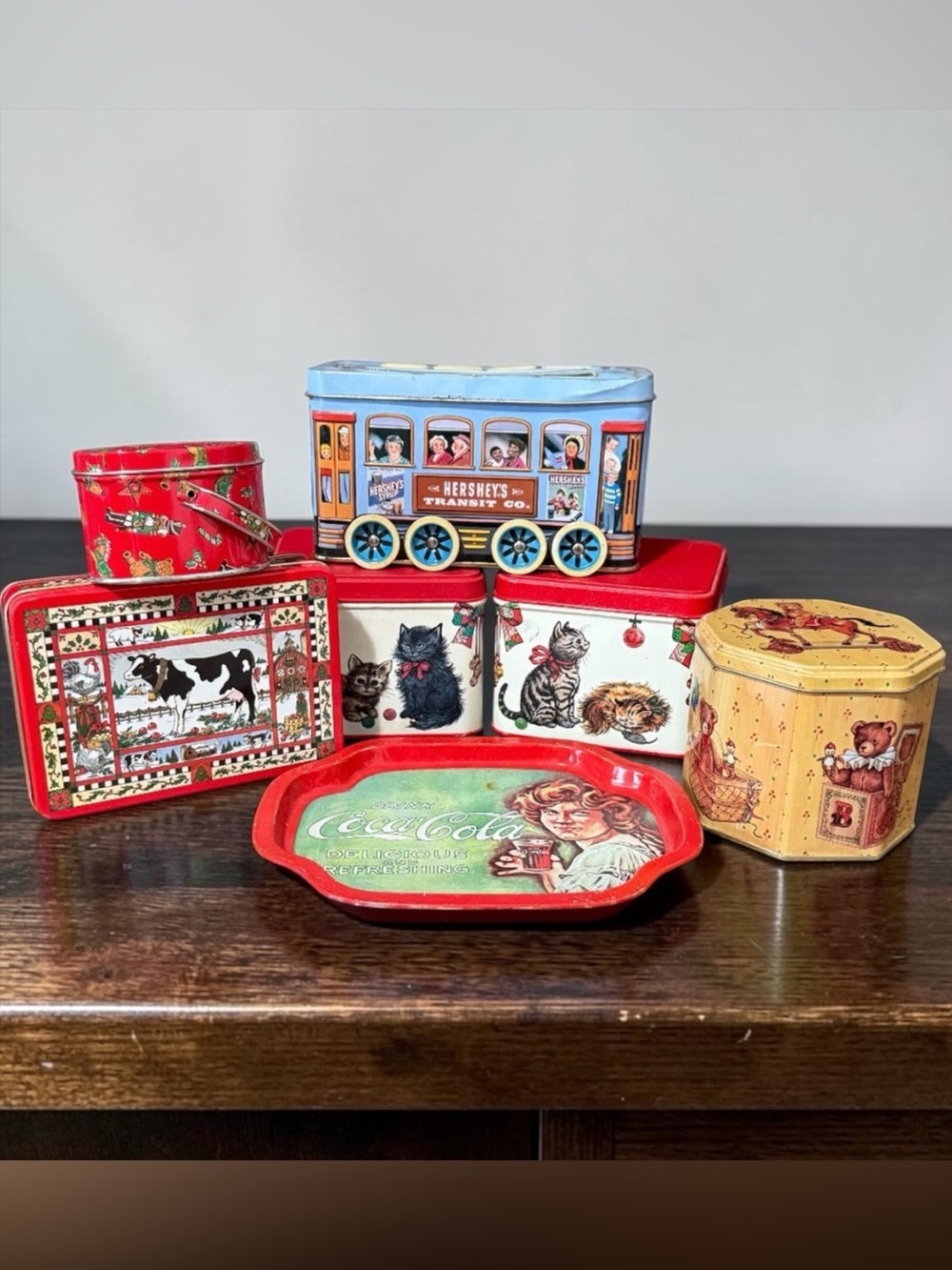 Vintage Tins and Tray Assortment